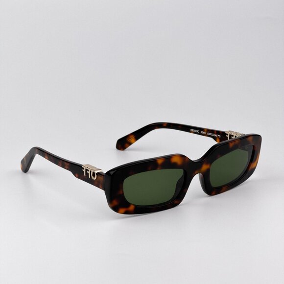 Off-White RENTON Men Sunglasses Havana Rectangle Green | Model OERI13C 6055 - Picture 5 of 9